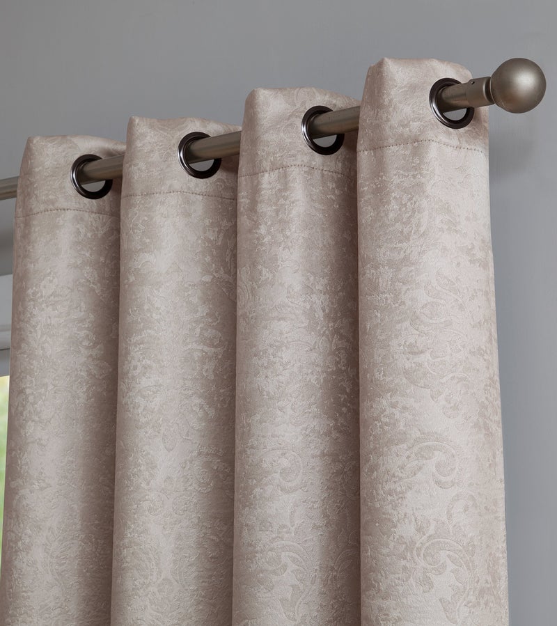 LinenZone Linen Zone Pair of Beige Ivory Bedroom Curtains. These Modern Decor Black Out Curtains are Great Choice for Bedroom or Nursery Decor. (Evelyn 54 x 84 Ivory) - Image 2